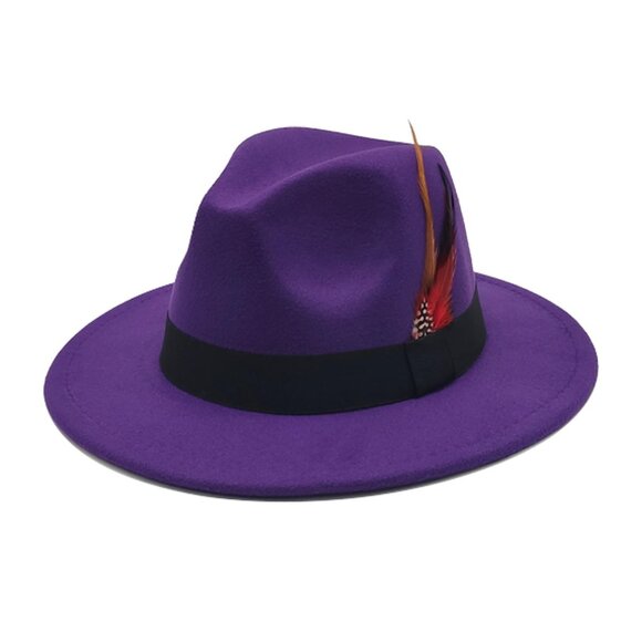Classic Wide Brim Fedora Hat Lightweight Breathable Adjustable One Size